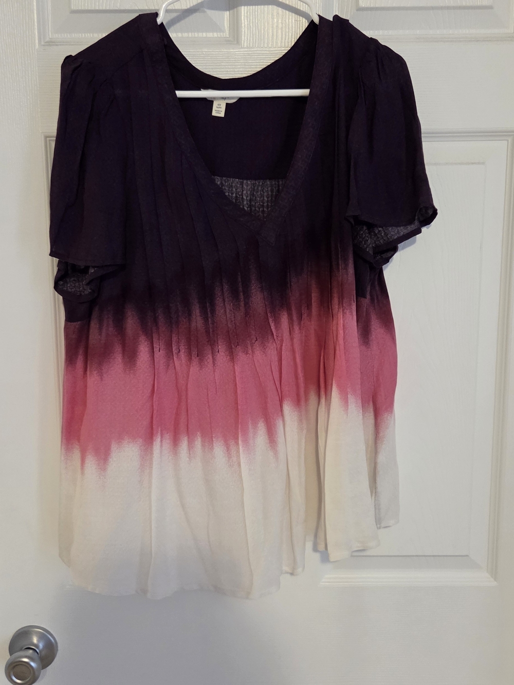 Terra & Sky Purple to Pink Ombre V-Neck Tunic